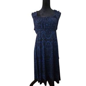 Axcess Navy Patterned Sleeveless Maxi Dress